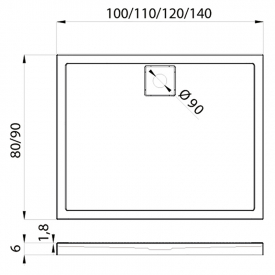 Поддон Lido 120x90