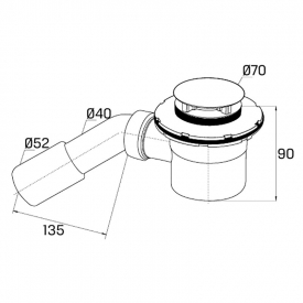 Сифон для піддону d52