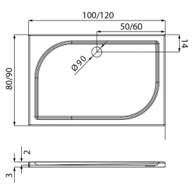 Поддон Savos 100x80