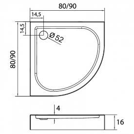 Поддон Domio 80x80