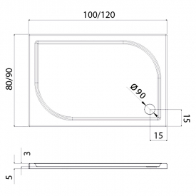 Піддон Ideo 100x80