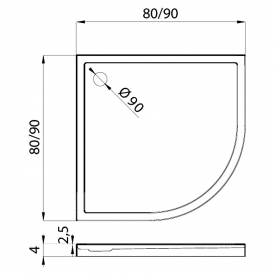 Поддон New Cantare 80x80