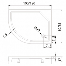 Піддон New Maxima 100x80 L