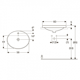 Раковина VariForm 60 врізна в стільницю, овальна