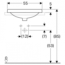 Раковина VariForm 55 врізна в стільницю, овальна