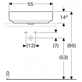 Раковина VariForm 55 накладна, прямокутна