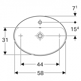 Раковина VariForm 60 накладна овальна