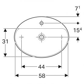 Раковина VariForm 60 накладна овальна