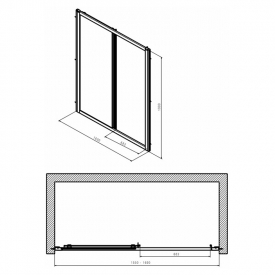 Душові двері Geo 160 Reflex розсувні