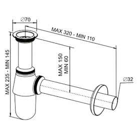 Сифон для раковины d32