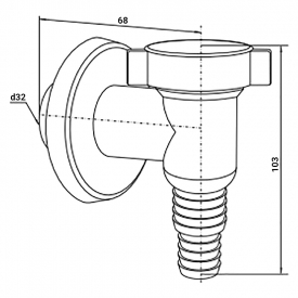 Сифон для пральних машин d32 білий