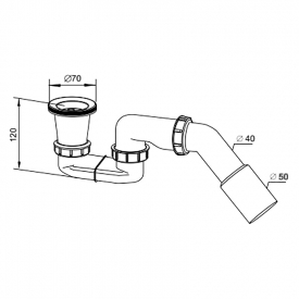 Сифон для душового піддону d52