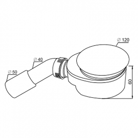 Сифон для душевого поддона d90