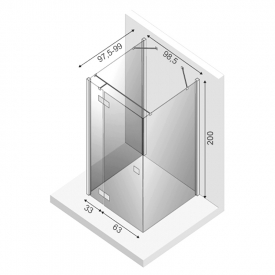 Душевая штора Reflexa 100x100 L