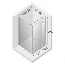 Душова штора Reflexa 120x100 R