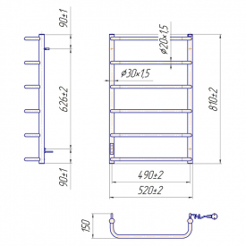Рушникосушка Стандарт HP-I 80x53/15 TR
