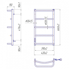 Полотенцесушитель Люкс HP -I 65x43/15 TR