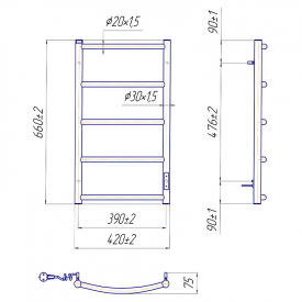 Полотенцесушитель Классик HP-I 65x43/75 TR