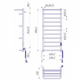 Полотенцесушитель Люксор-I 110x50/29 TR