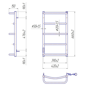Полотенцесушитель Люкс HP -I 65x43/15 TR
