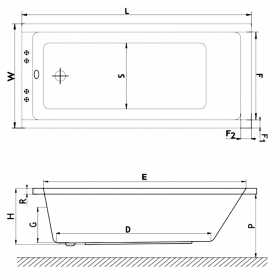 Ванна Base Standard Plus 150x70 c ніжками