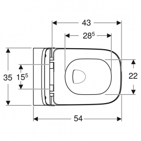 Чаша унитаза Smyle Square Rimfree