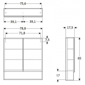 Шкафчик зеркальный Selnova Square 79