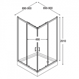 Душова кабіна Feria 90x90