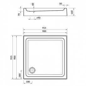 Поддон Tako 90x90