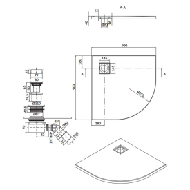 Піддон Tako Slim 90x90 з сифоном