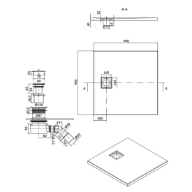 Поддон Tako Slim 90x90 с сифоном