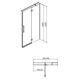 Душевая дверь Crea 90x200 R