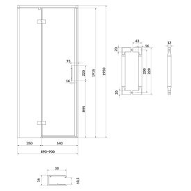 Душові двері Larga 90 L