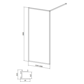 Душова стінка Walk-In Larga 120