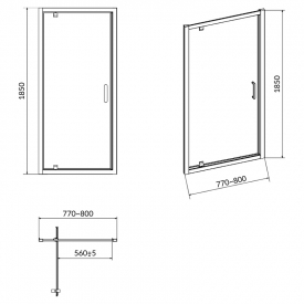 Душові двері Pivot Basic 80x185