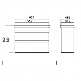 Шкафчик Винтаж 60 и раковина Frame 60 аликанте