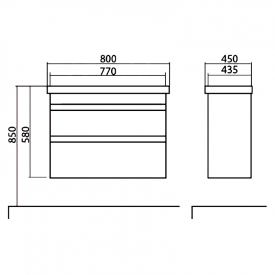 Шкафчик Винтаж 80 и раковина Frame 80 аликанте