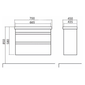 Шкафчик Винтаж 70 и раковина Frame 70