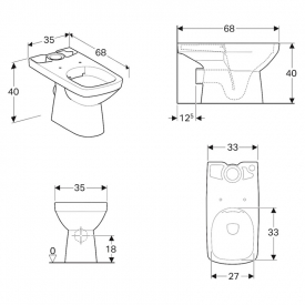 Чаша унітаза Selnova Square Rimfree