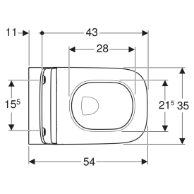 Чаша унітаза Smyle Square Rimfree з сидінням Sandwich