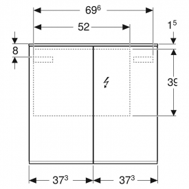 Шафка дзеркальна Option Plus 75