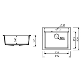 Кухонна мийка Cubo 59