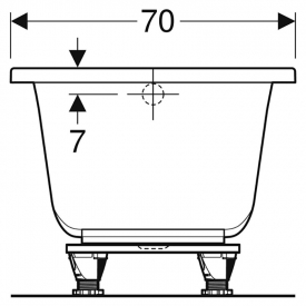 Ванна Selnova Square 150x70 с ножками