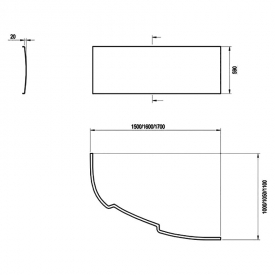 Панель к ванне Asymmetric 160 правая