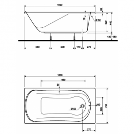 Акриловая ванна Comfort 150x75