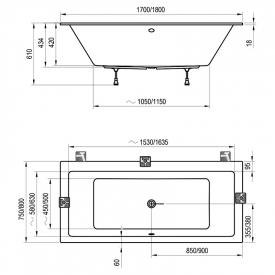 Ванна Formy 01 Slim 180x80