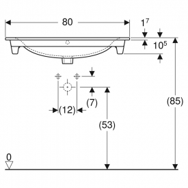 Раковина Selnova Square 80 Slim Rim