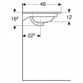 Раковина Selnova Square 80 Slim Rim