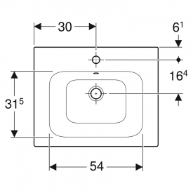 Раковина Selnova Square 60 Slim Rim