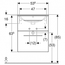 Тумба і раковина Selnova Square 55 Slim Rim